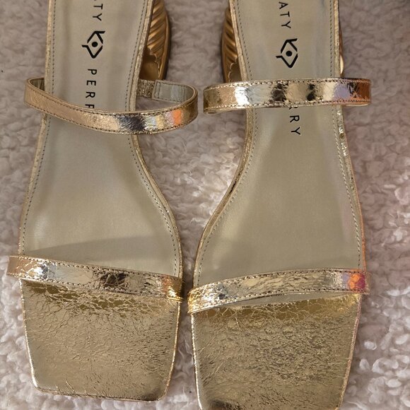 Katy Perry Collections Shoes - Katy Perry Shoes - Womens Size 8.5M - The Framing Low Heel Sandal GOLD - BNIB